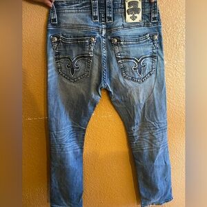 Rock Revival Blue Denim Jeans  Straight Size 32